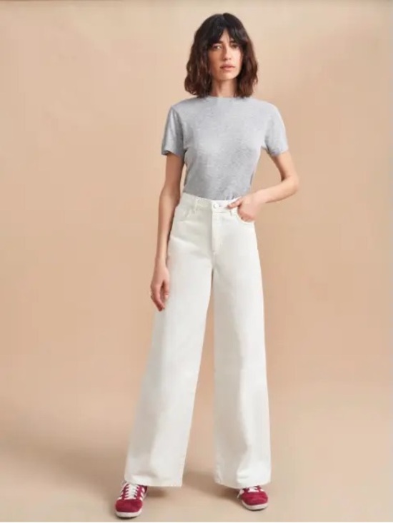 La Ligne Denim - La Ligne The Isadora Jean White Cream Size 26